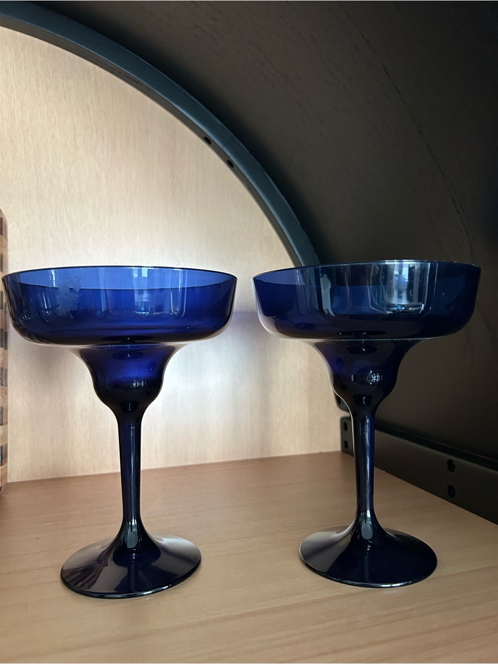 Cobalt Blue Melamine Margarita Glasses - Set of 2
